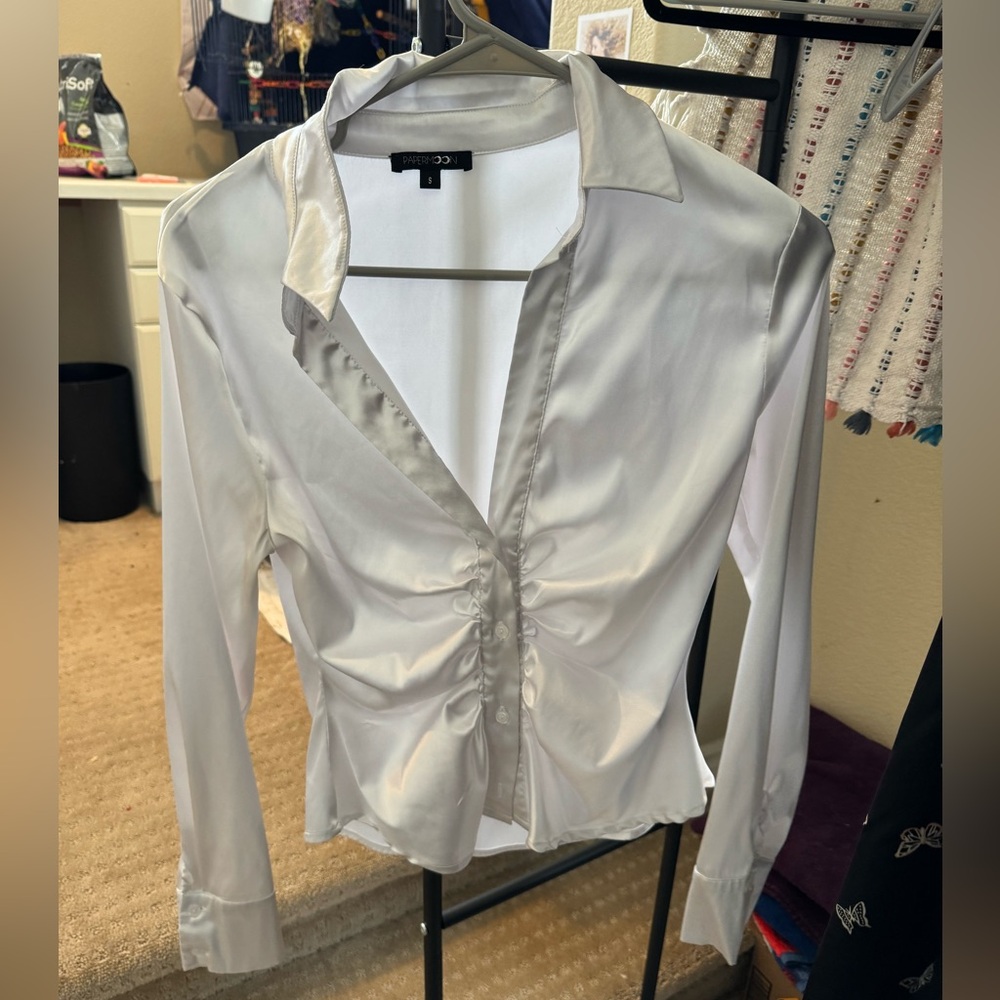 cute white top silk